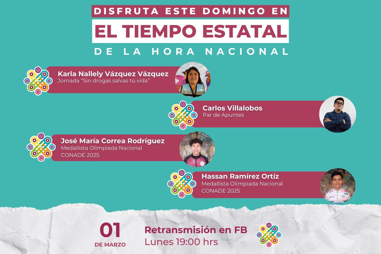 Compartirá El Tiempo Estatal de la Hora Nacional detalles sobre la jornada Sin drogas, salvas tu vida