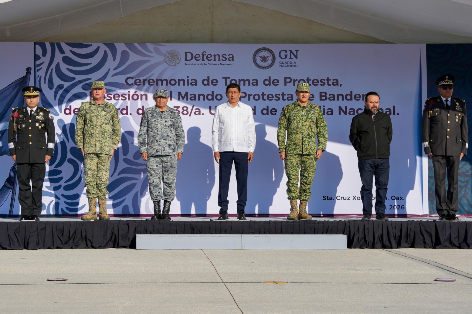 Atestigua Salomón Jara toma de posesión del nuevo comandante de coordinación de la Guardia Nacional en Oaxaca