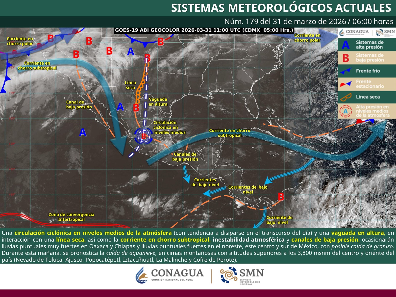 Prevén lluvias, tormentas eléctricas y oleaje elevado para este martes en Oaxaca
