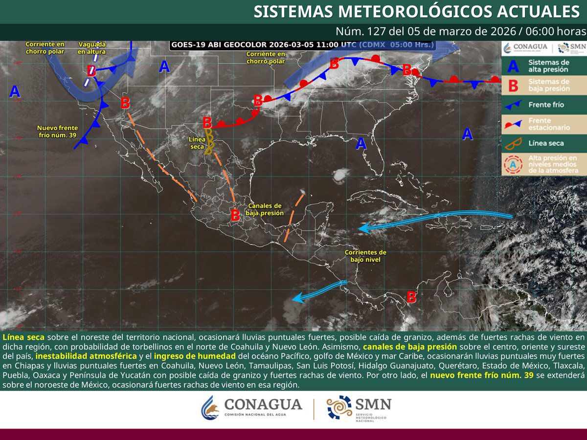 Se prevén lluvias con actividad eléctrica y rachas de viento en Oaxaca