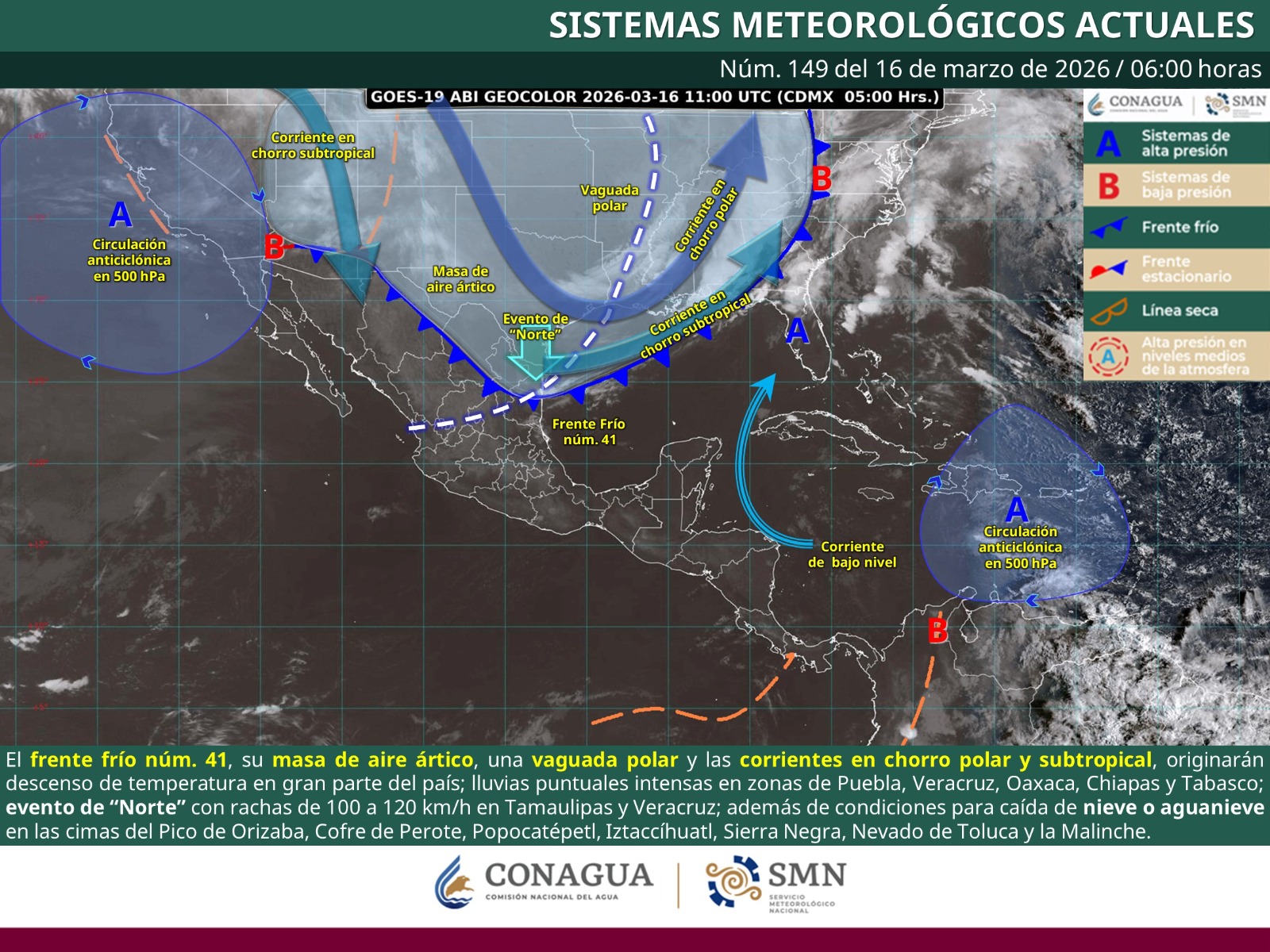 Prevén descenso de temperatura, lluvias y fuertes vientos en Oaxaca