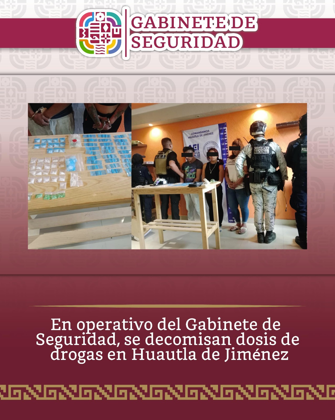Colabora Gabinete de Seguridad en implementación de cateo en Huautla de Jiménez