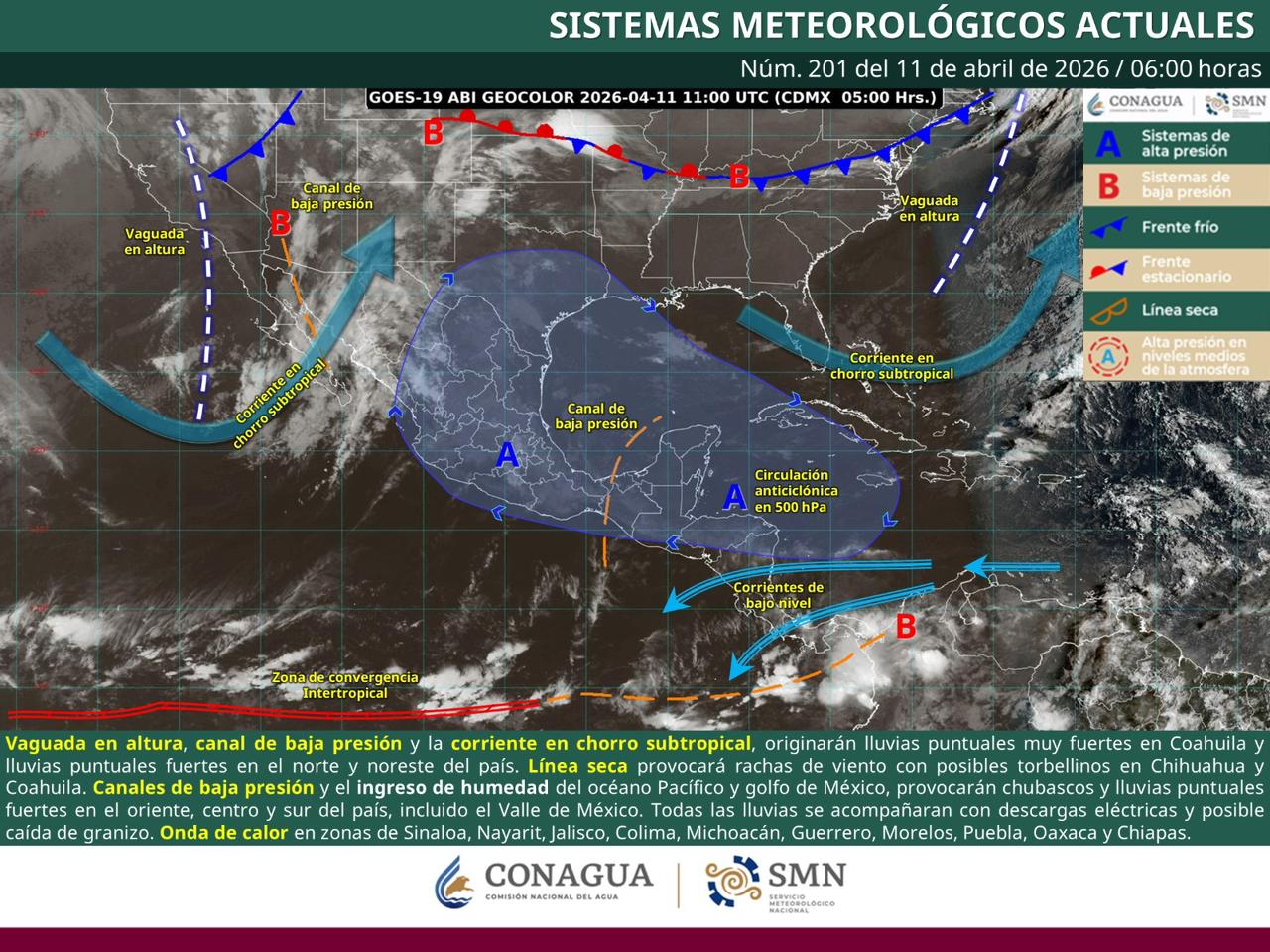 Pronostica Protección Civil lluvias acompañadas de actividad eléctrica y rachas de viento en Oaxaca