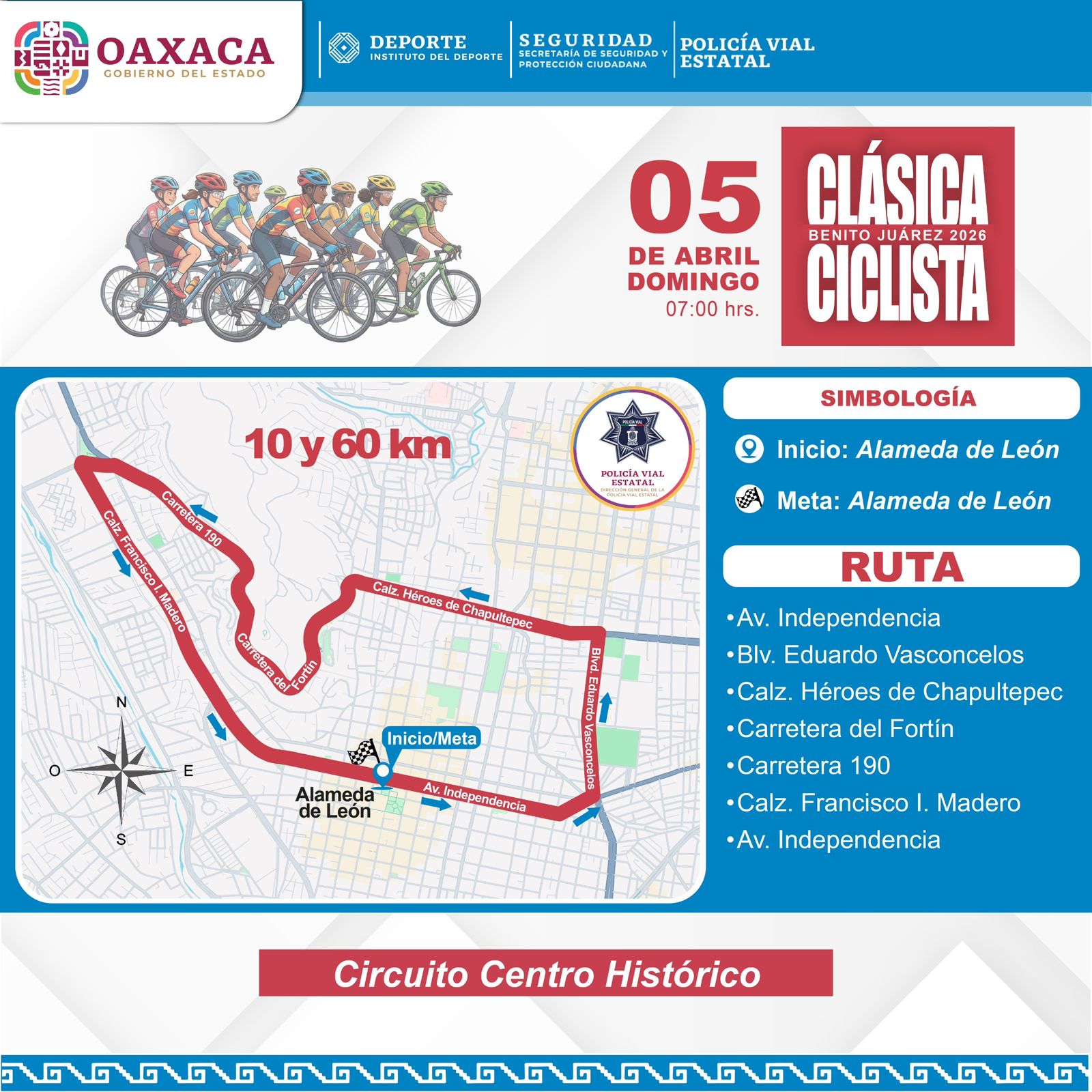 Anuncia Policía Vial Estatal dispositivo para Clásica Ciclista “Benito Juárez” 2026