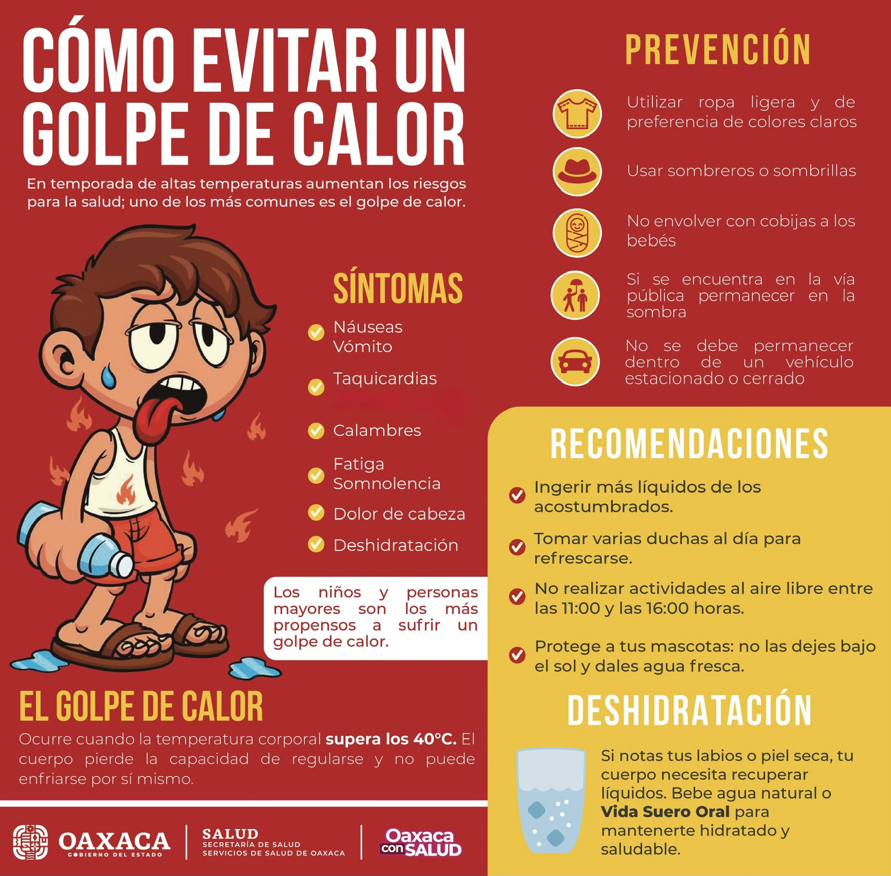 Llama SSO a reforzar medidas preventivas por riesgo de golpe de calor