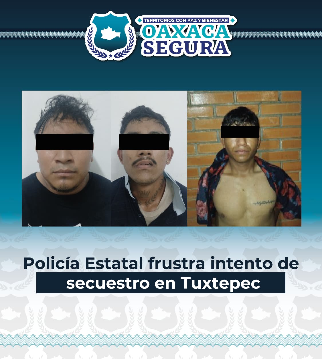 Frustra Policía Estatal intento de secuestro en carretera Tuxtepec-Loma Bonita; hay tres detenidos