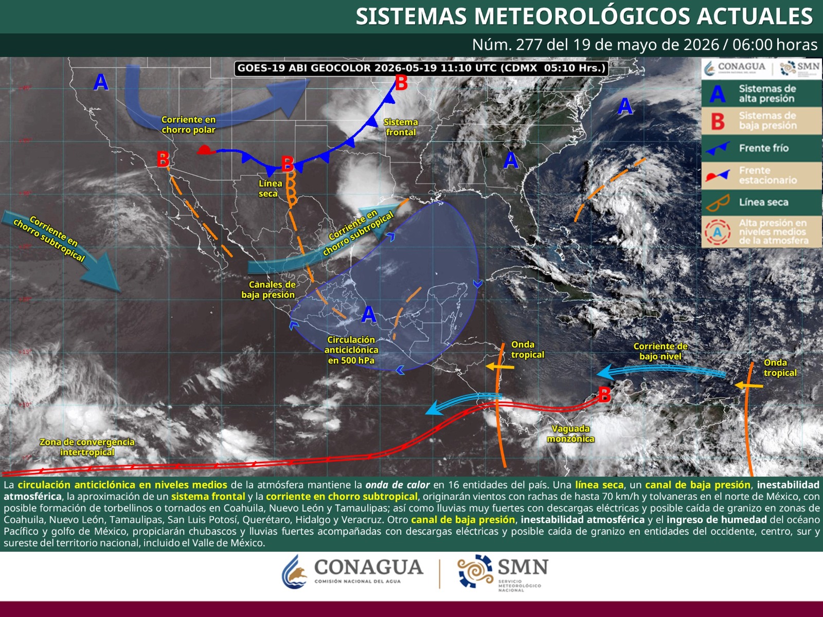 Continuarán lluvias, actividad eléctrica y rachas de viento en gran parte de Oaxaca: Protección Civil