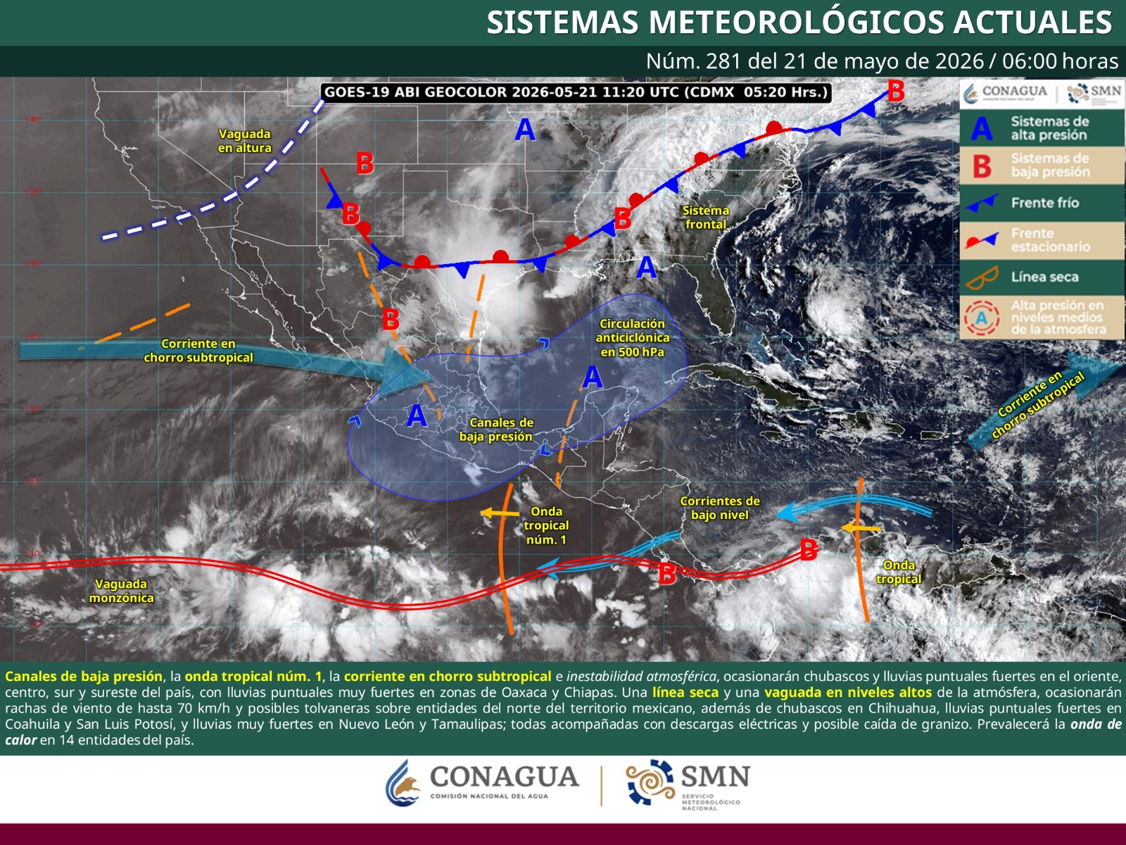 Se pronostican lluvias, chubascos y tormentas aisladas en regiones montañosas de Oaxaca