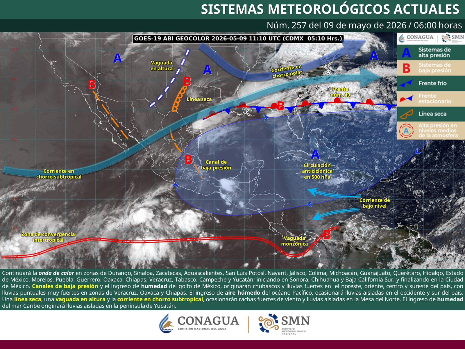 Ambiente inestable generará lluvias en diversas regiones de Oaxaca