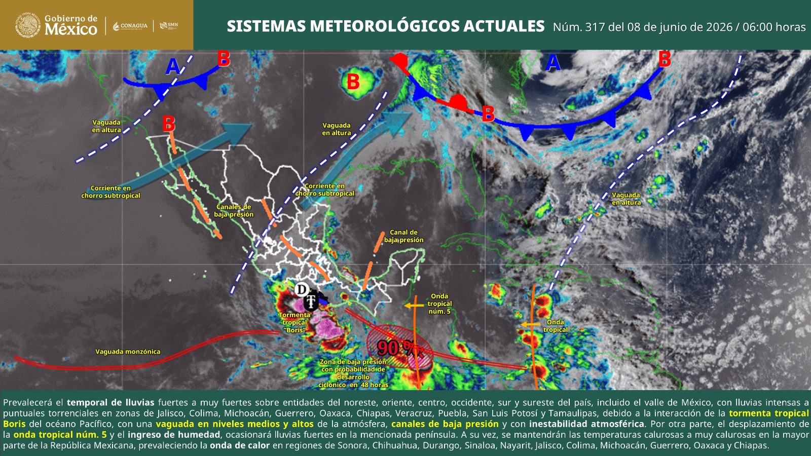 Para este lunes, continuarán las lluvias en gran parte de Oaxaca