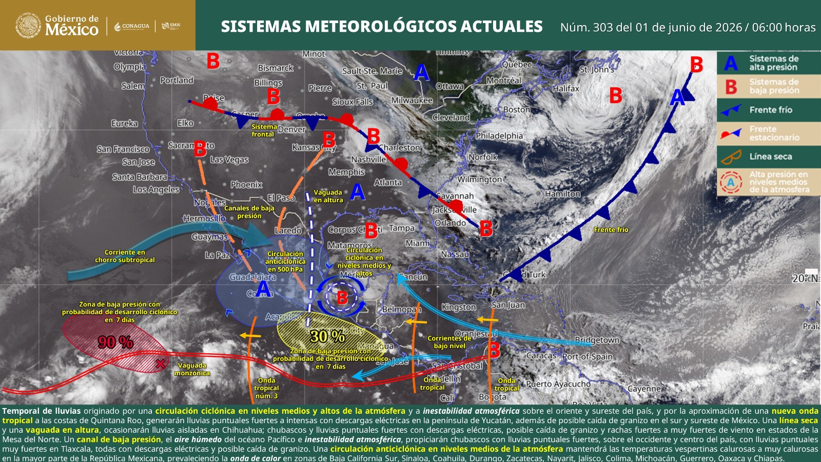 Este lunes se esperan chubascos, tormentas eléctricas y vientos fuertes en diversas regiones de Oaxaca: Protección Civil