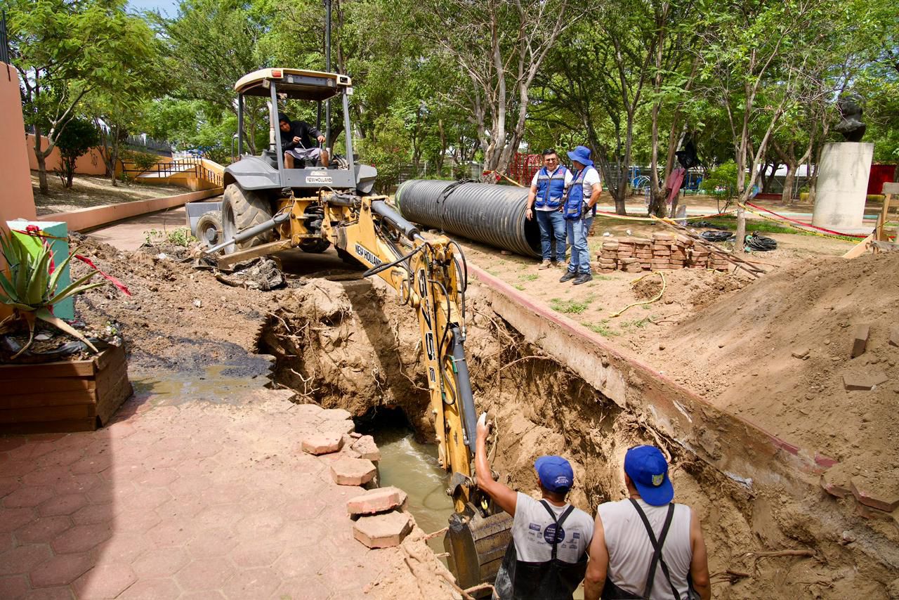 Rehabilitaron Ceabien y SOAPA colector sanitario del Parque del Amor