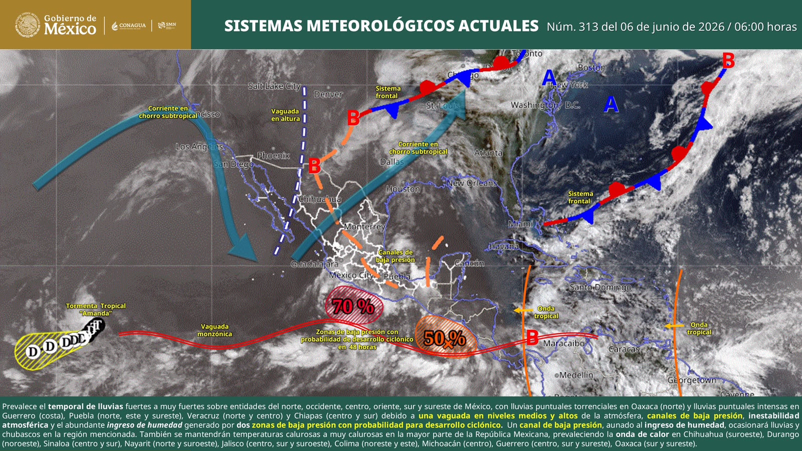 Se espera ambiente inestable con lluvias de intensidad variable en Oaxaca