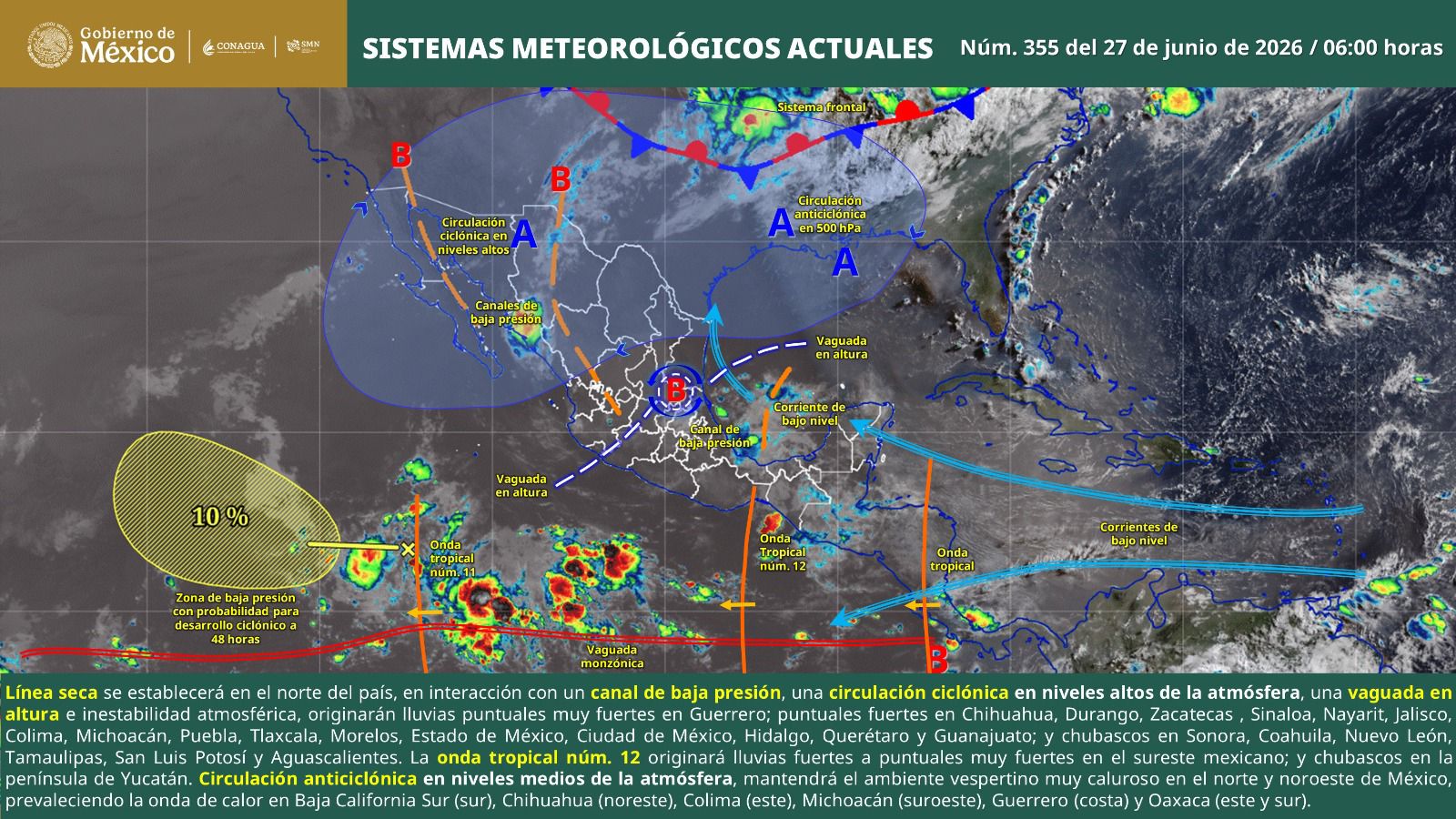Persistirán lluvias vespertinas con tormentas eléctricas y ambiente caluroso en Oaxaca