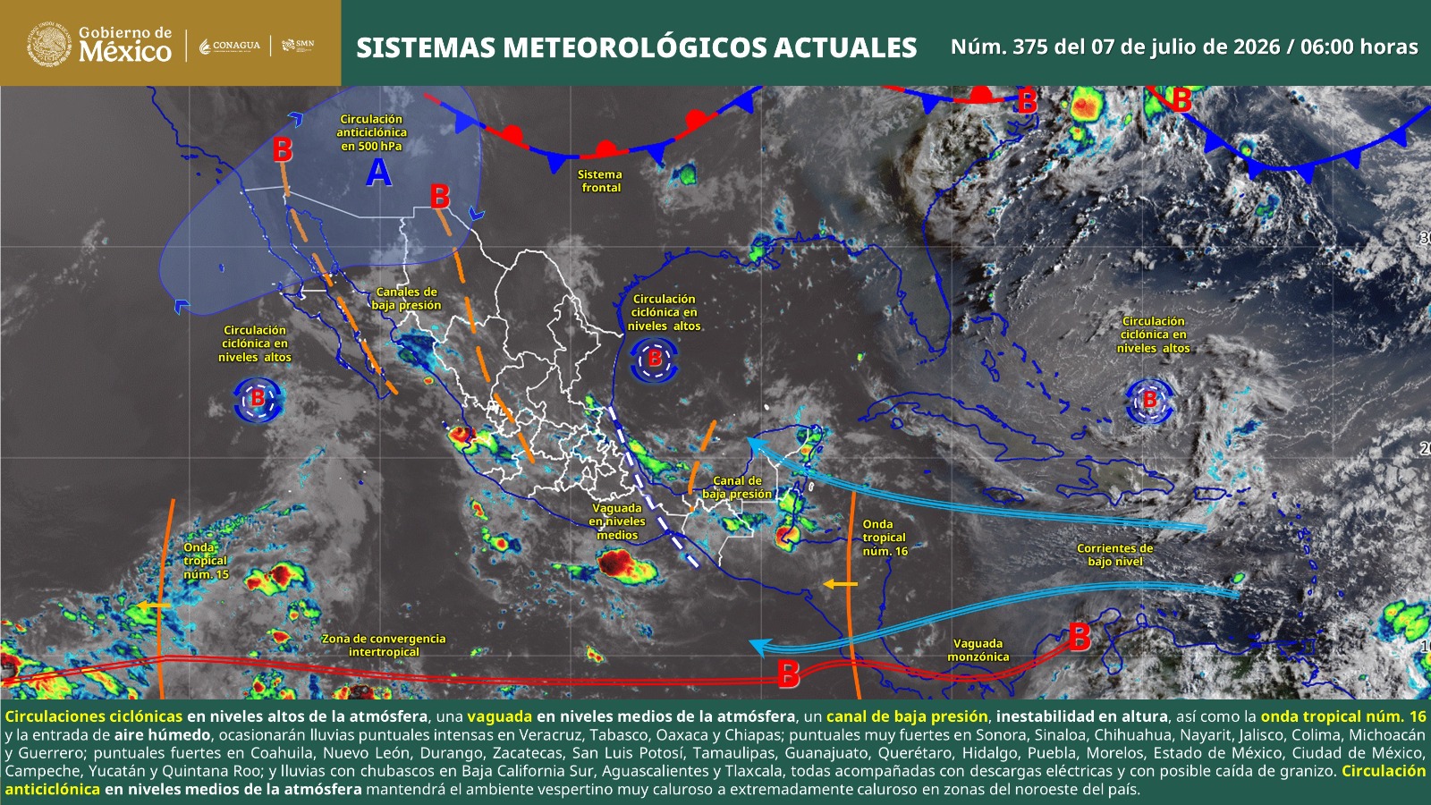 Lluvias, calor y mar de fondo prevalecerán en territorio oaxaqueño: Protección Civil