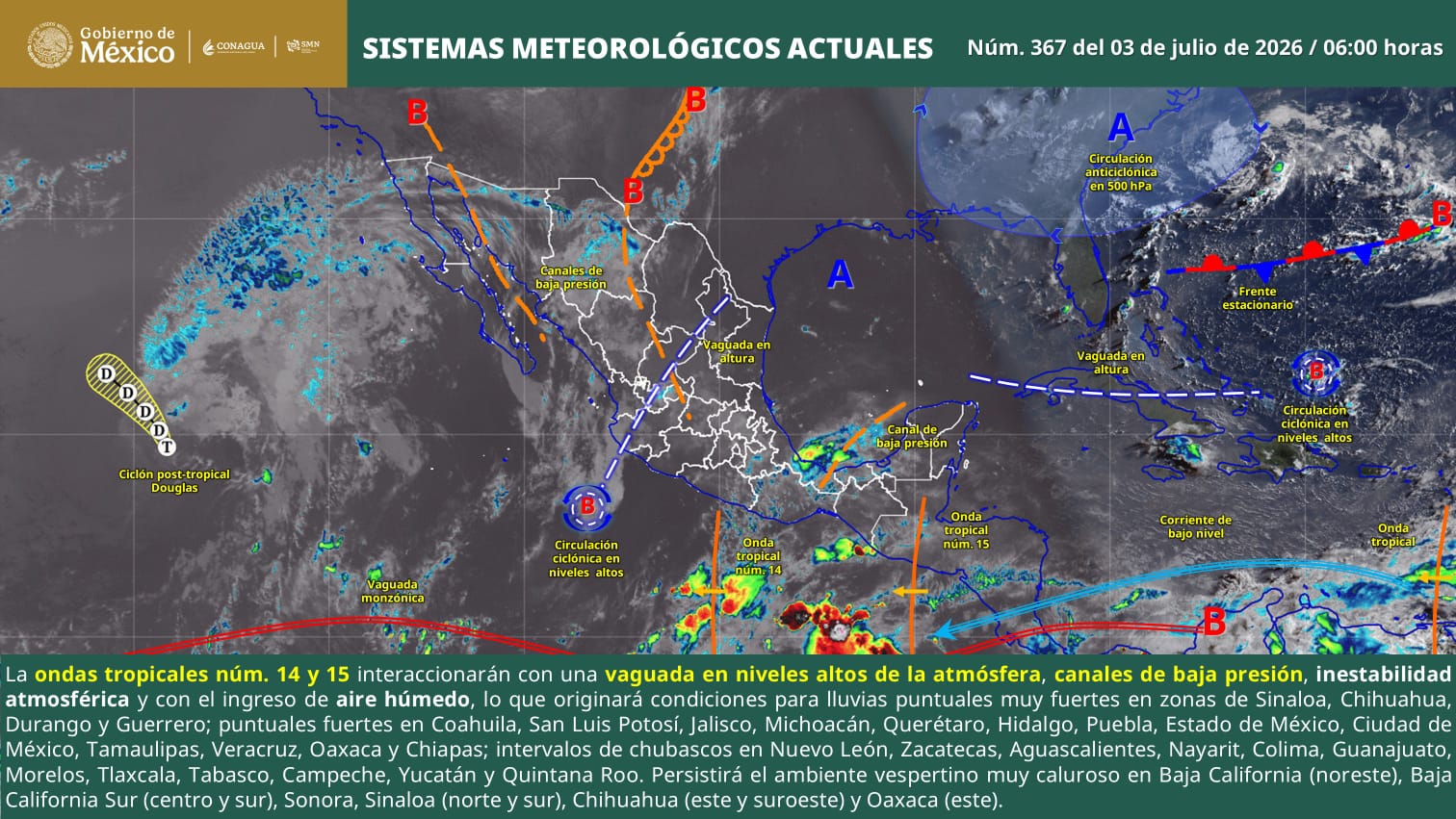Onda tropical 14 mantendrá lluvias y tormentas en gran parte de Oaxaca