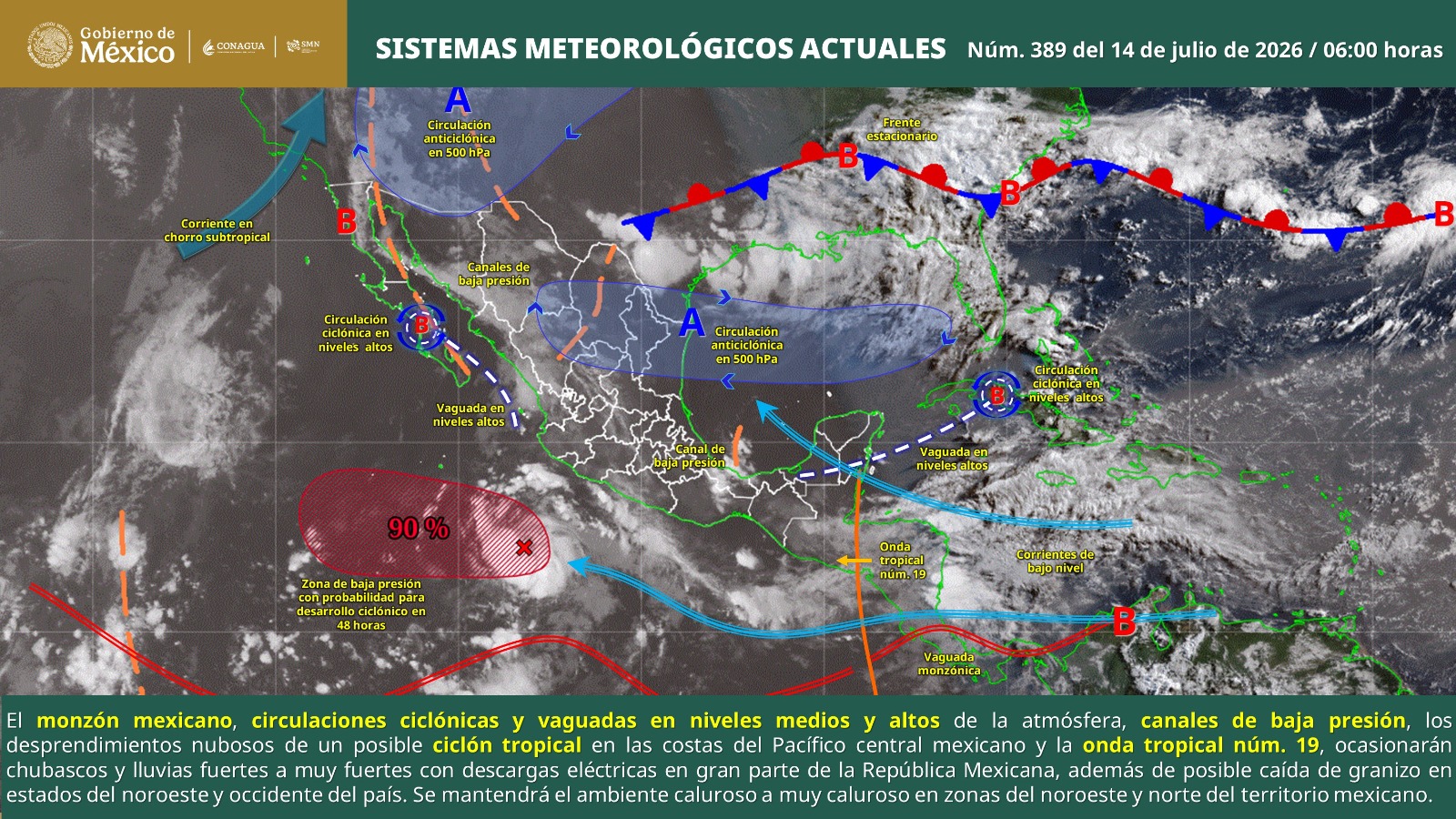 Lluvias y tormentas aisladas continuarán en diversas regiones de Oaxaca