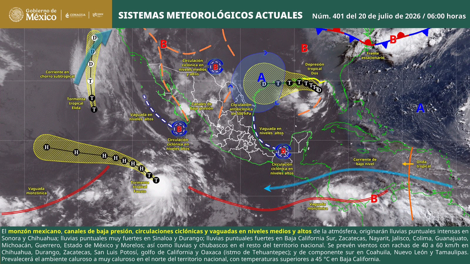 Este lunes pronostican lluvias aisladas y bochorno en Oaxaca