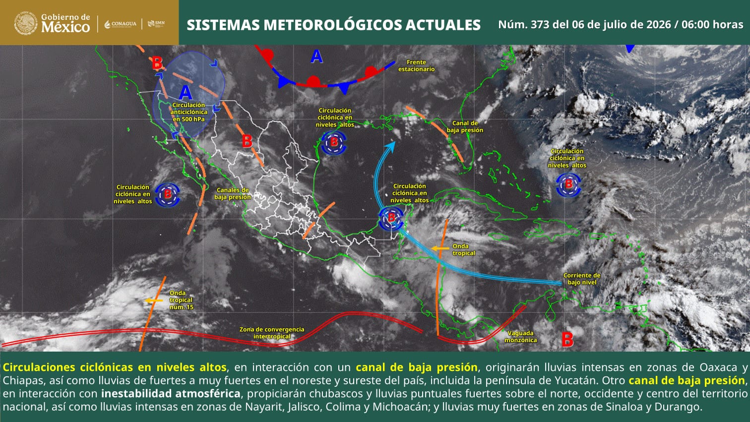 Se prevén lluvias con actividad eléctrica y ambiente caluroso en Oaxaca