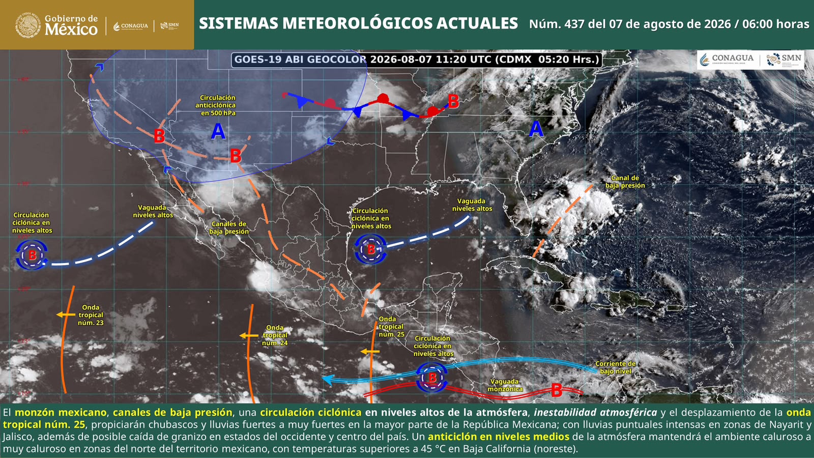 Favorecerá onda tropical número 25 lluvias y tormentas en gran parte de Oaxaca