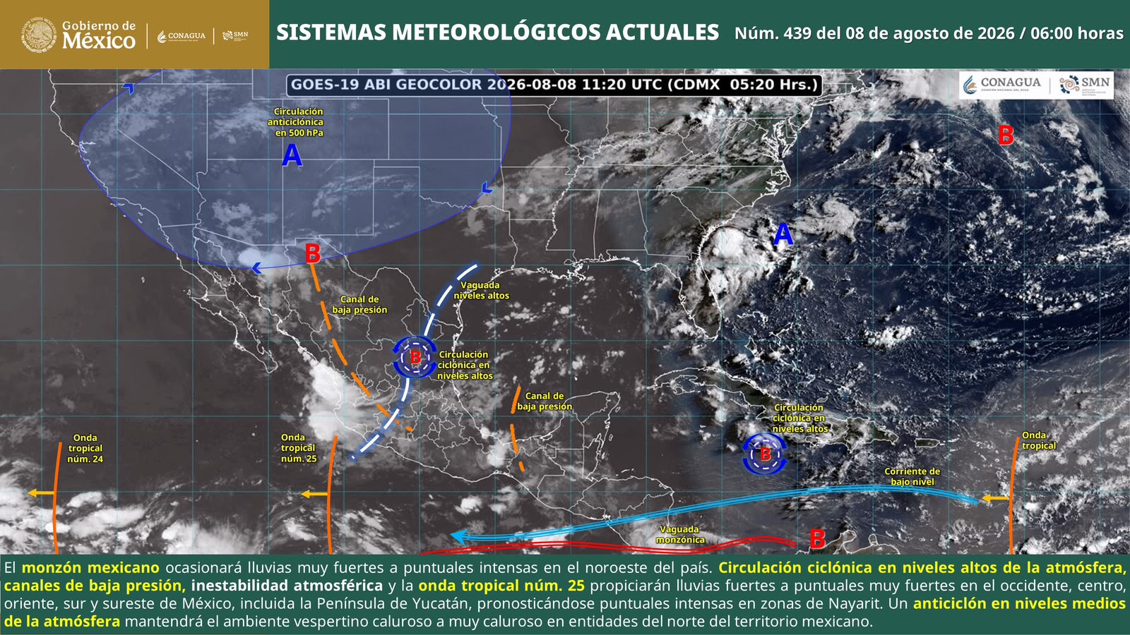 Este sábado pronostican lluvias y bochorno en diversas regiones de Oaxaca