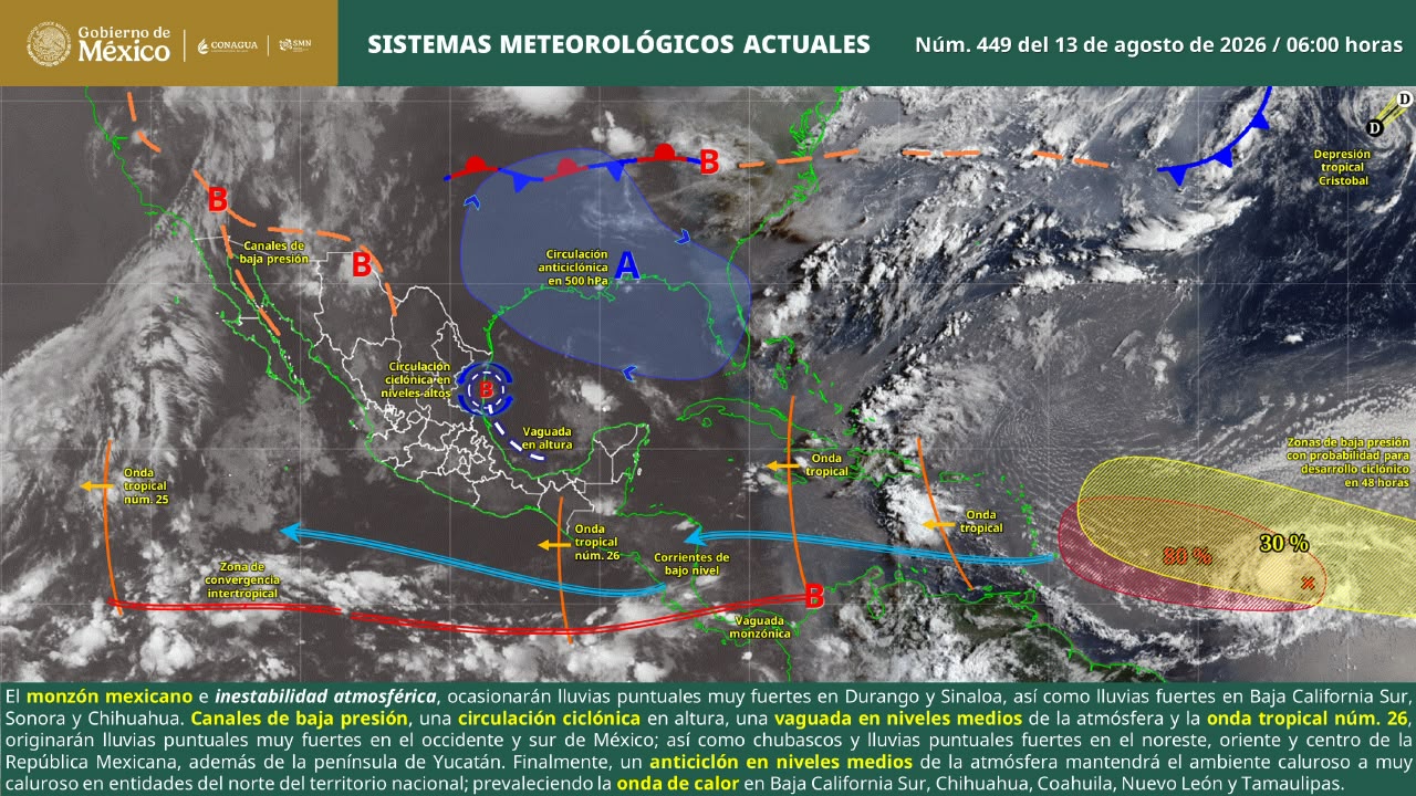 Prevén lluvias y tormentas aisladas en varias regiones de Oaxaca