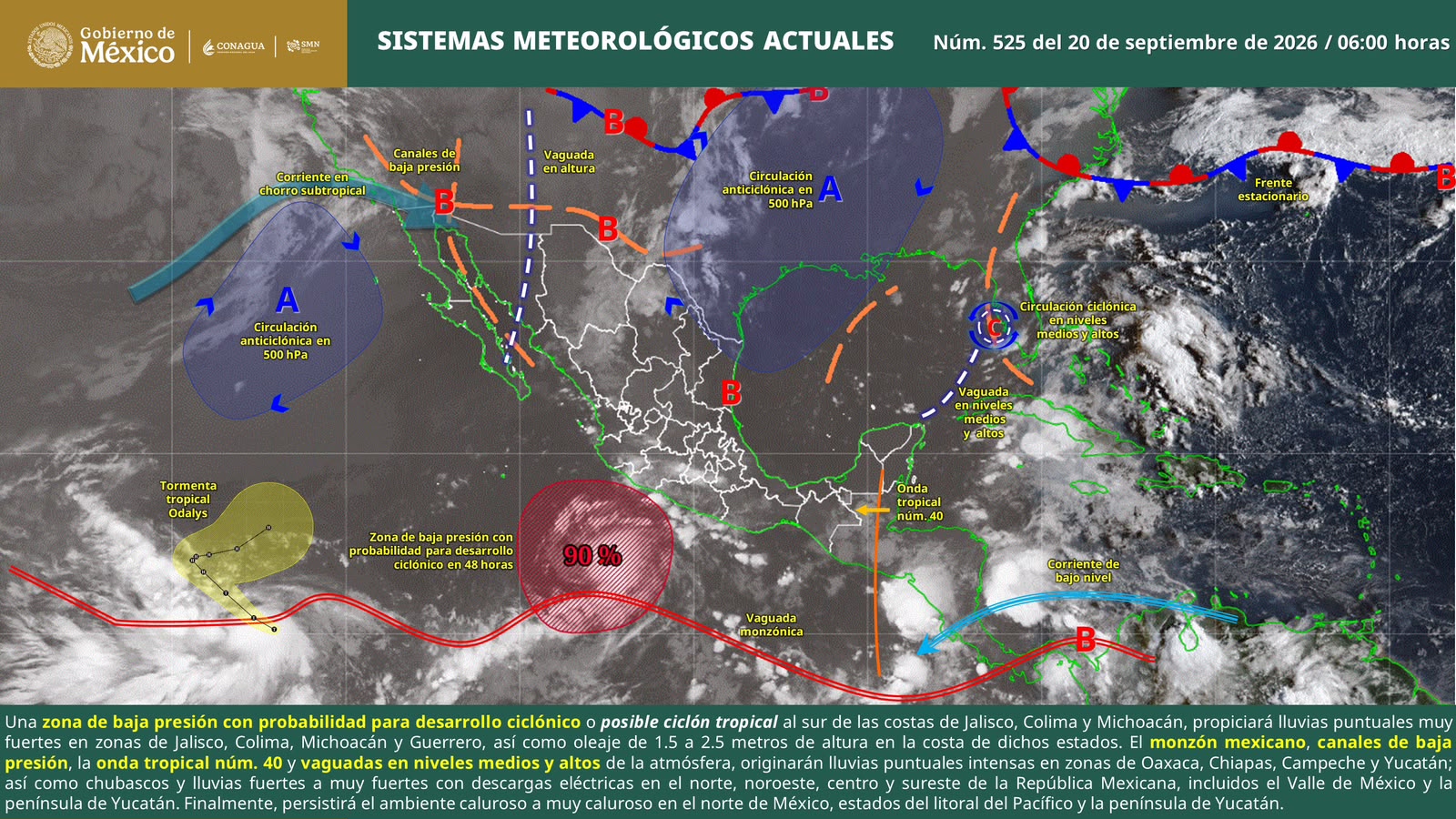 Prevén breves periodos de lluvia en territorio oaxaqueño
