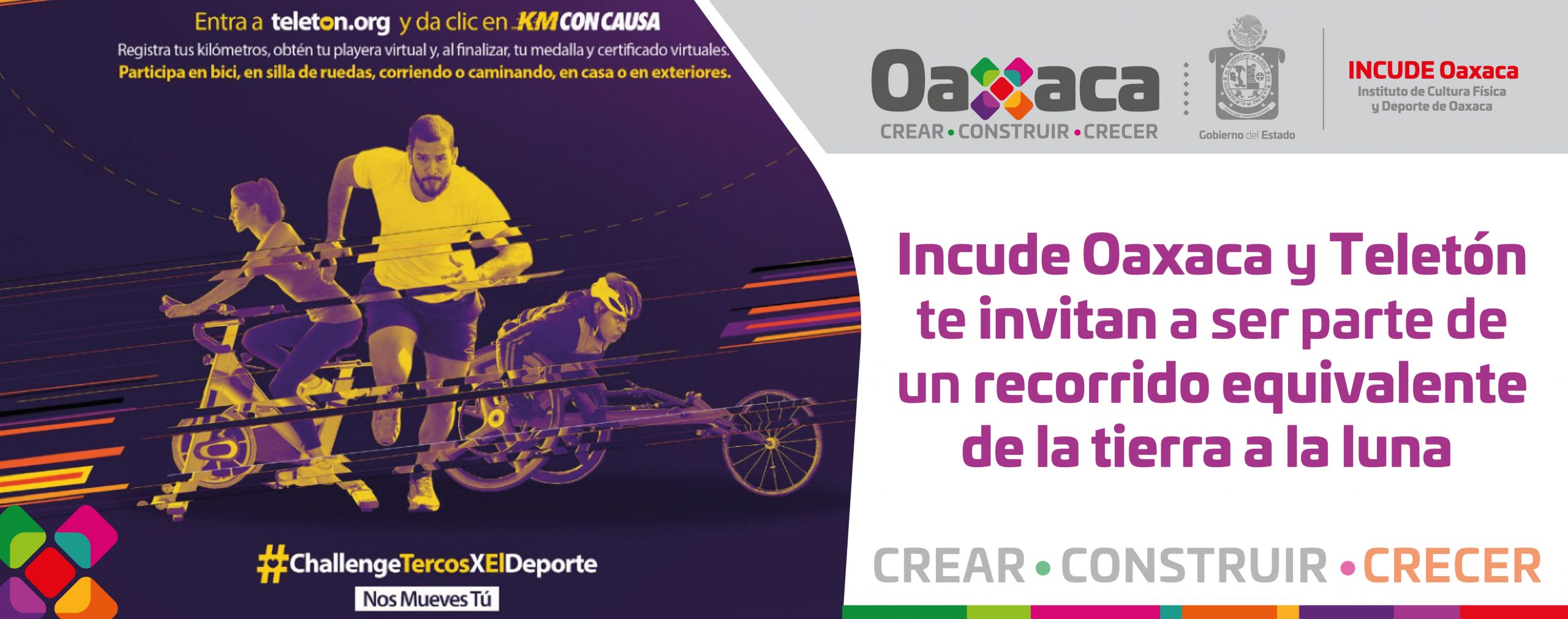 Incude Oaxaca y Teletón te invitan a ser parte de un recorrido equivalente de la tierra a la luna