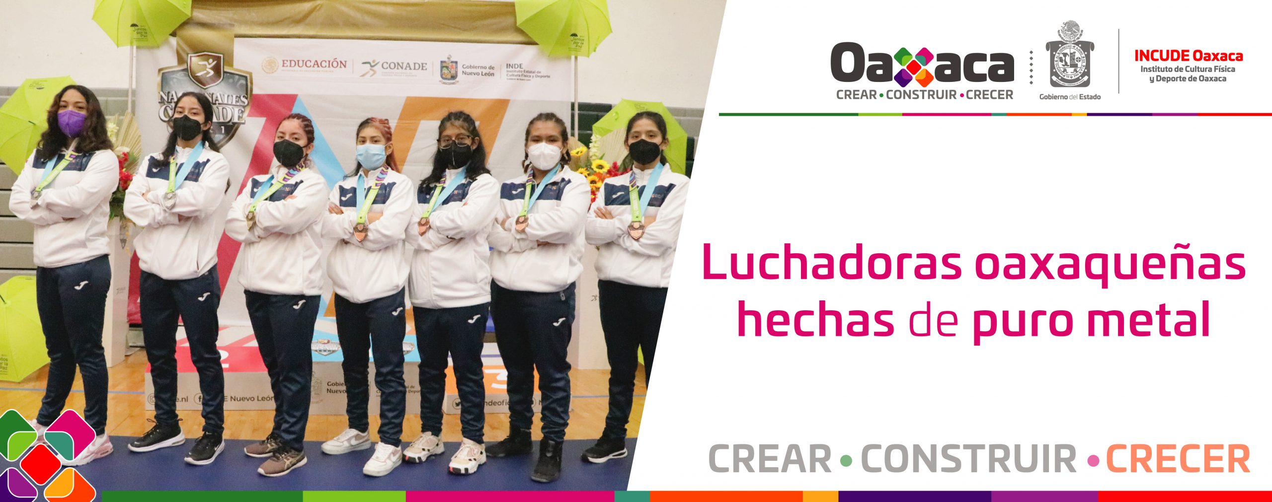 Luchadoras oaxaqueñas hechas de puro metal