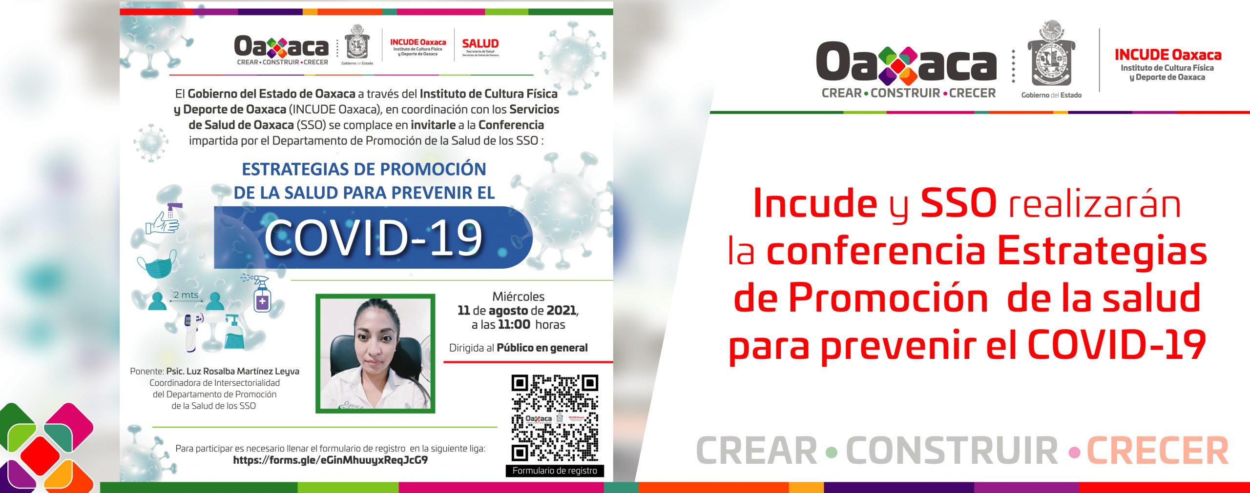 Incude y SSO realizarán la conferencia Estrategias de Promoción de la salud para prevenir el COVID-19