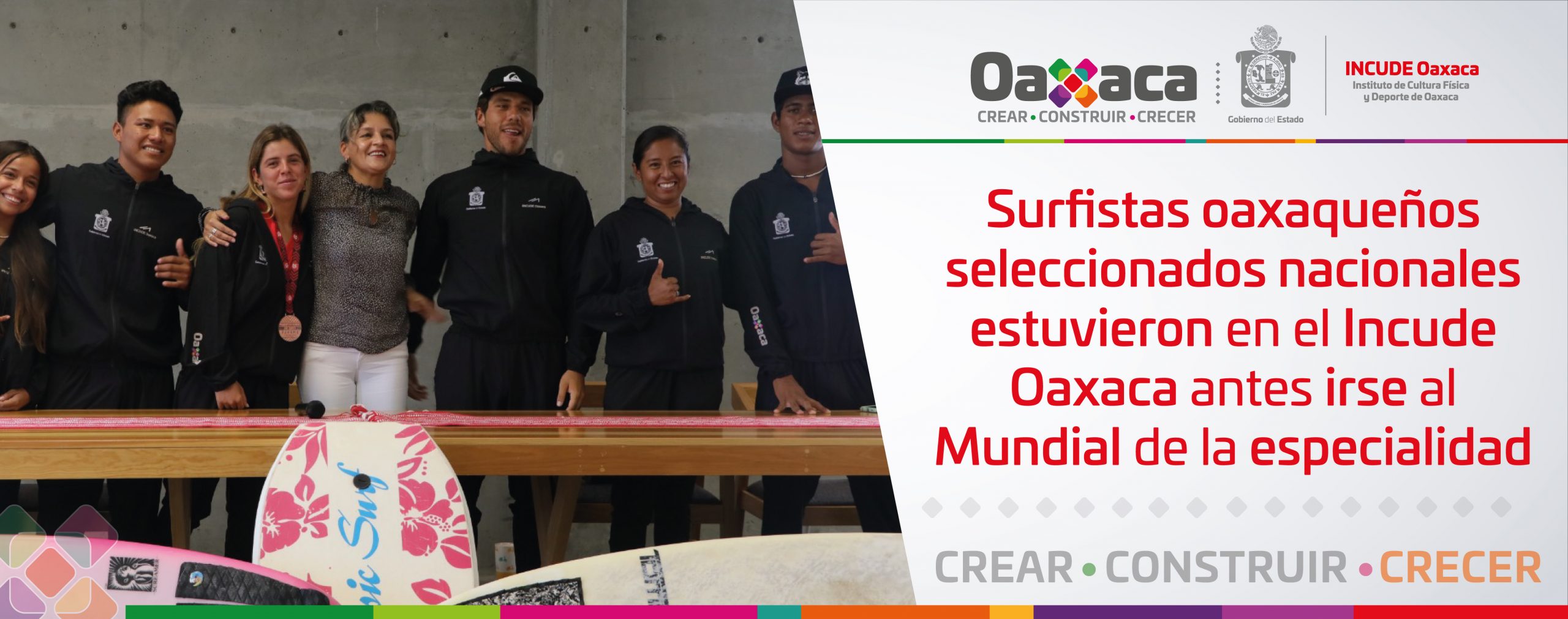 Surfistas oaxaqueños seleccionados nacionales estuvieron en el Incude Oaxaca antes irse al Mundial de la especialidad