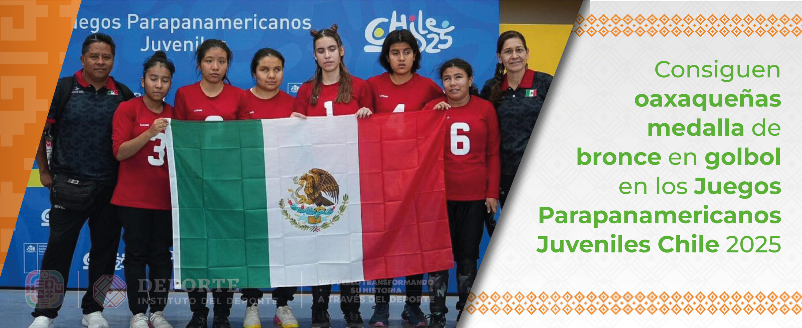 Consiguen oaxaqueñas medalla de bronce en golbol en los Juegos Parapanamericanos Juveniles Chile 2025
