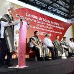 Con el Presidente Andrés Manuel López Obrador y la virtual Presidenta electa, Claudia Sheinbaum, inauguramos el Camino de Mano de Obra de Santa Catarina Coatlán a Santa Ana Miahuatlán