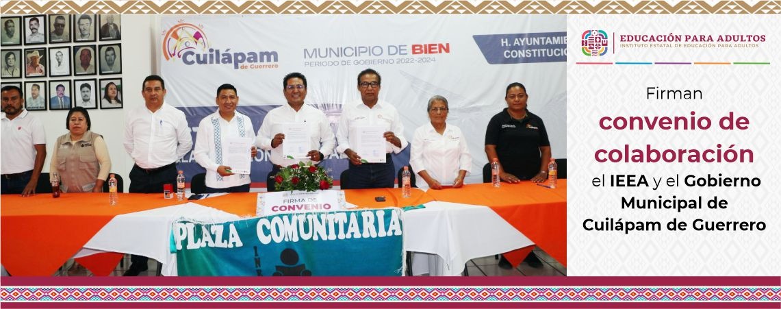 Firman convenio de colaboración el IEEA y el Gobierno Municipal de Cuilápam de Guerrero