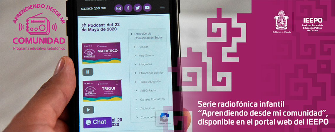 Serie radiofónica infantil “Aprendiendo desde mi comunidad”, disponible en el portal web del IEEPO