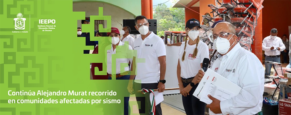 Junto a familias, autoridades locales e integrantes del gabinete  Continúa Alejandro Murat recorrido en comunidades afectadas por sismo