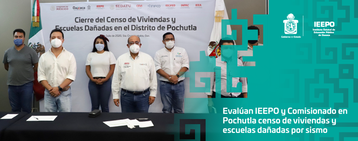Evalúan IEEPO y Comisionado en Pochutla censo de viviendas y escuelas dañadas por sismo