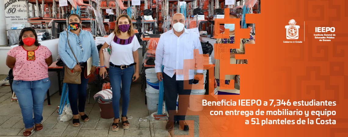 Beneficia IEEPO a 7,346 estudiantes con entrega de mobiliario y equipo a 51 planteles de la Costa