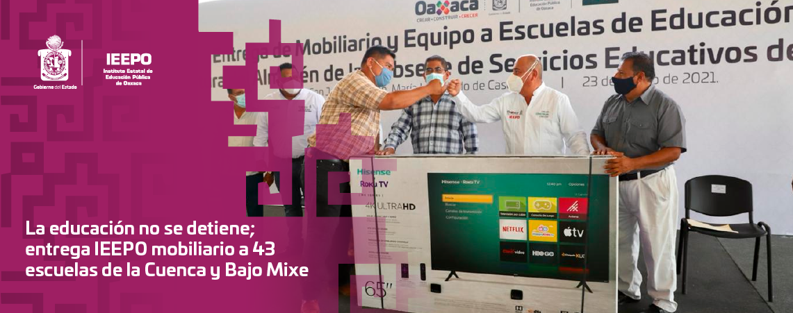 La educación no se detiene; entrega IEEPO mobiliario a 43 escuelas de la Cuenca y Bajo Mixe