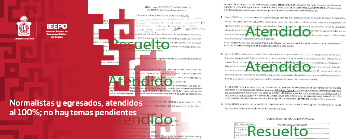 Normalistas y egresados, atendidos al 100%; no hay temas pendientes