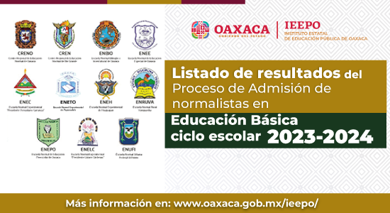 Listado de resultados del Proceso de Admisión de normalistas en Educación Básica ciclo escolar 2023-2024