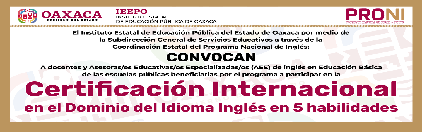 Certificación Internacional en el Dominio del Idioma Inglés en 5 habilidades para docentes asesores/as Educativos/as Especializados/as de escuelas públicas