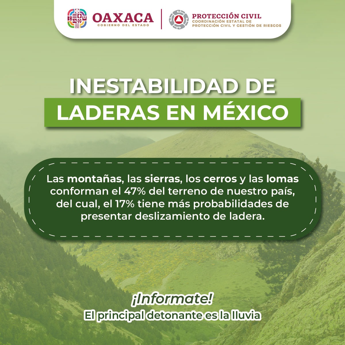  INESTABILIDAD DE LADERAS POR LLUVIAS