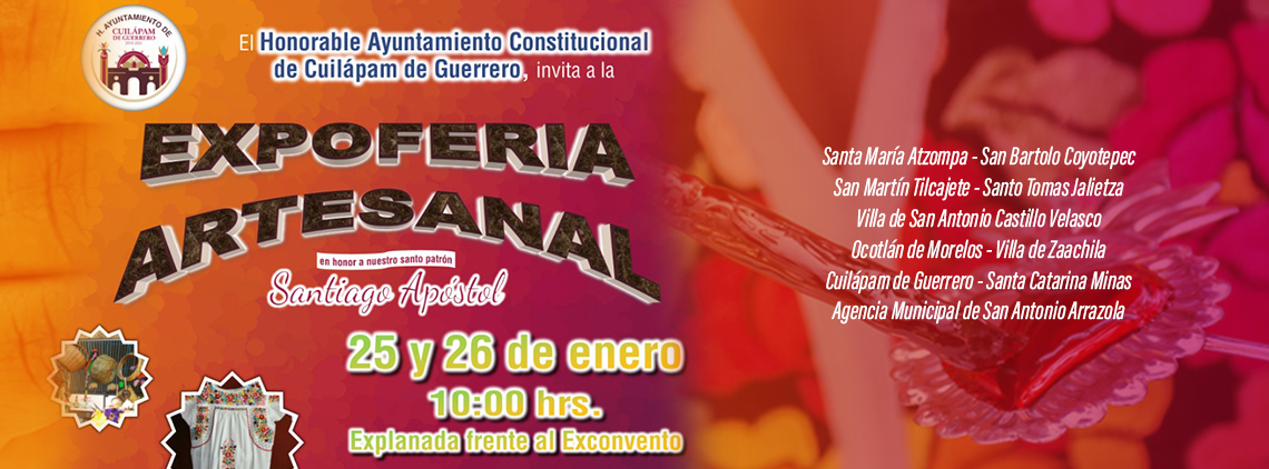 Expoferia Artesanal, en honor a Santiago Apóstol en Cuilapan de Guerrero