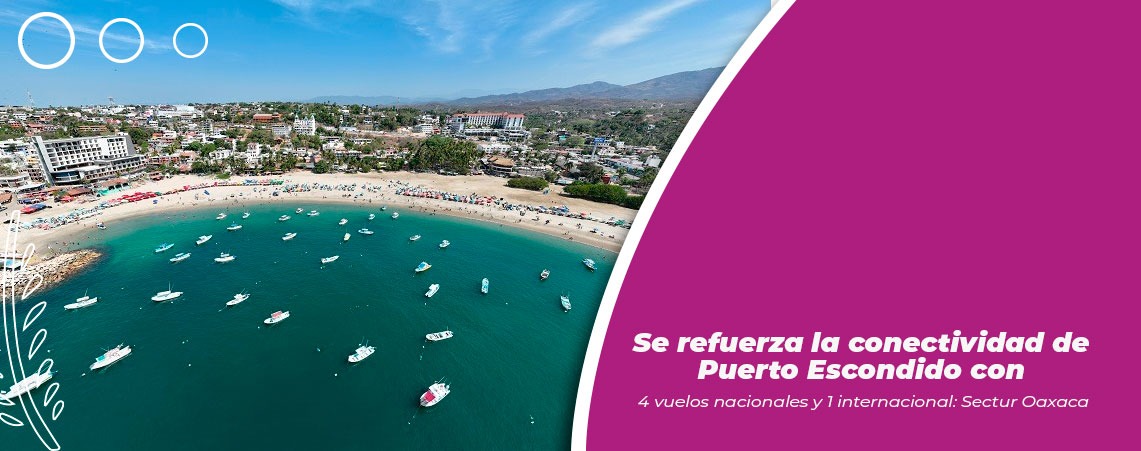 Se refuerza la conectividad de Puerto Escondido con 4 vuelos nacionales y 1 internacional: Sectur Oaxaca