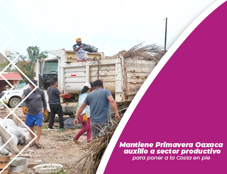Mantiene Primavera Oaxaca auxilio a sector productivo para poner a la Costa en pie