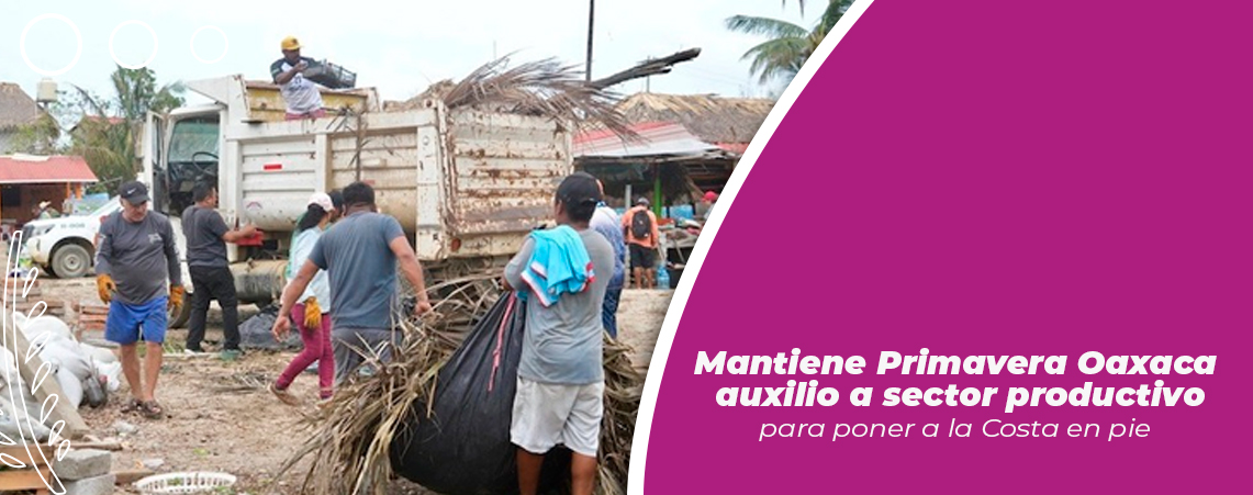 Mantiene Primavera Oaxaca auxilio a sector productivo para poner a la Costa en pie