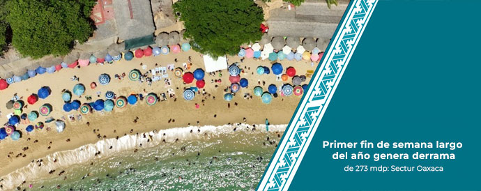 Primer fin de semana largo del año genera derrama de 273 mdp: Sectur Oaxaca