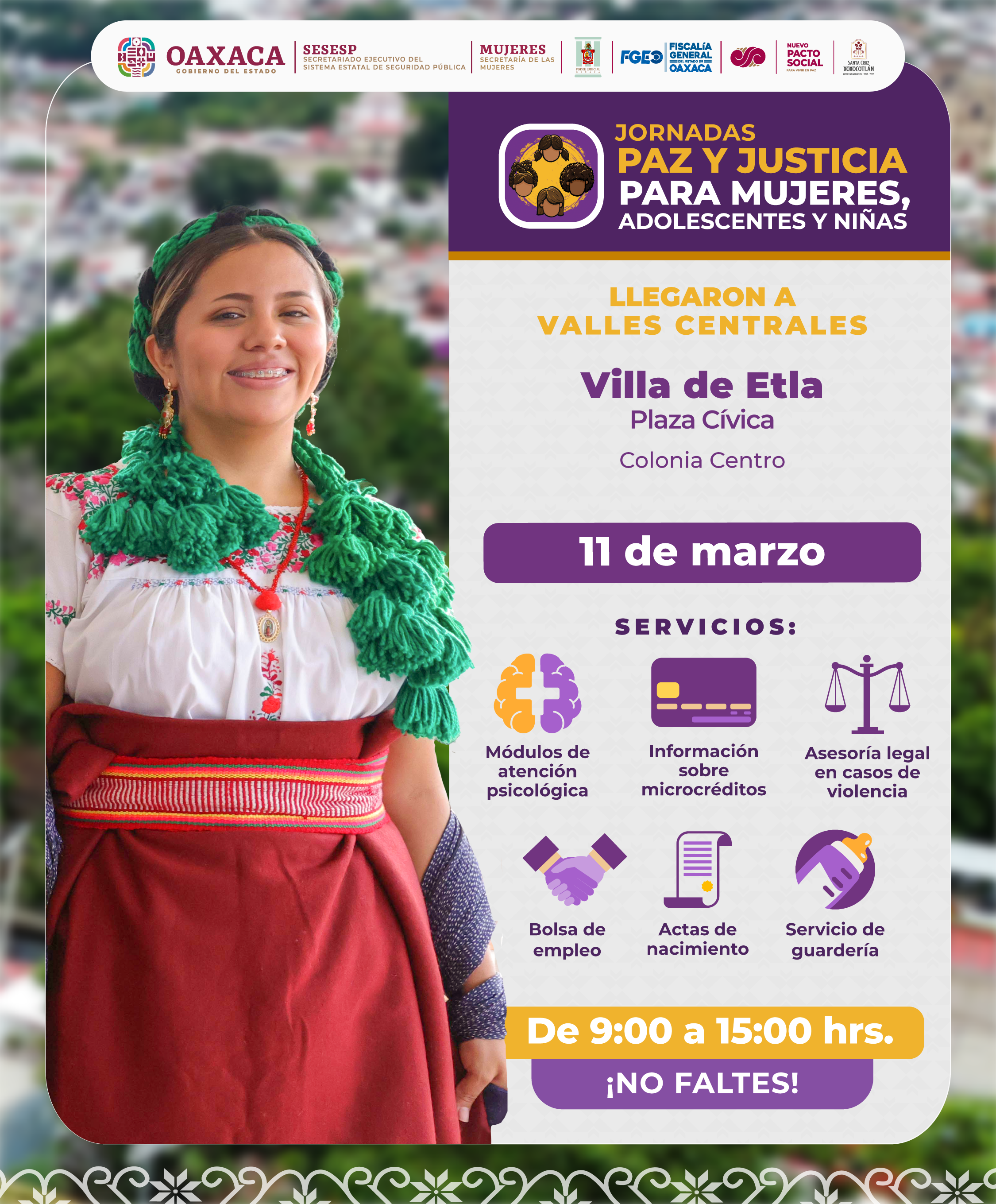 Jornadas de Paz y Justicia para Mujeres, Adolescentes y Niñas — Villa de Etla