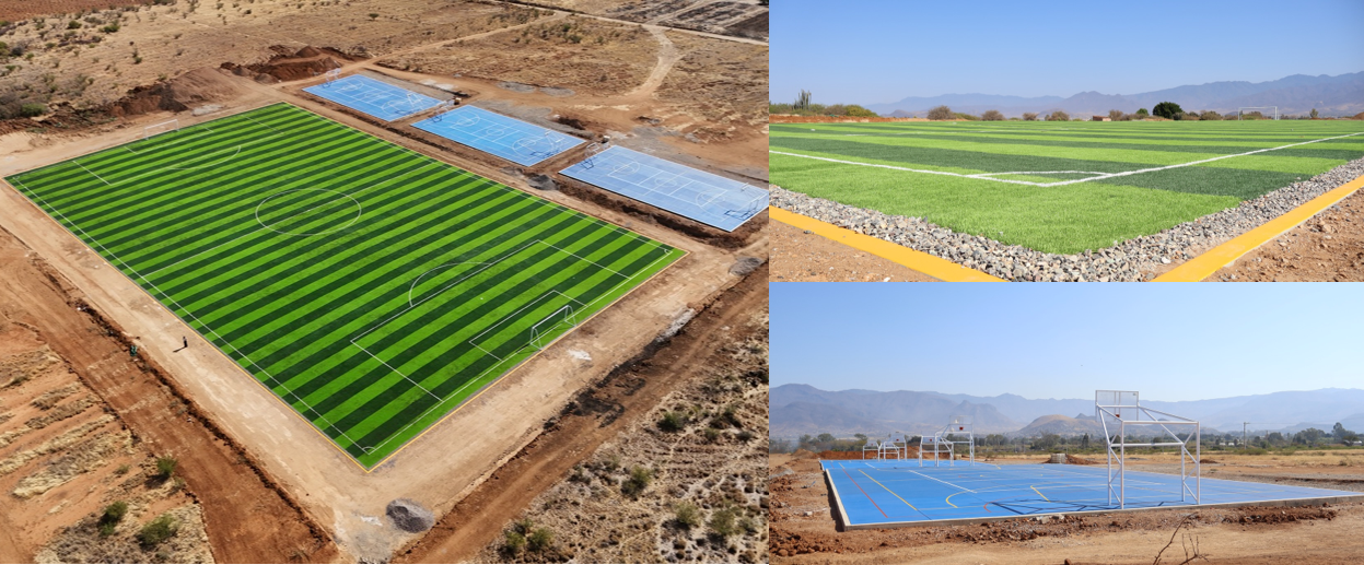 Avances multideportivo Tlacolula de Matamoros